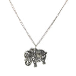 Load image into Gallery viewer, Beautiful Designer Silver Elephant Pendant with Floral Work
