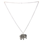 Load image into Gallery viewer, Beautiful Designer Silver Elephant Pendant with Floral Work

