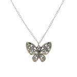 Load image into Gallery viewer, Beautiful Designer Silver Butterfly Pendant with Floral Work

