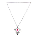 Load image into Gallery viewer, Beautiful Designer Silver Reindeer Pendant with Pink Crystal stones
