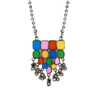 Load image into Gallery viewer, Abhinn Silver Oxidised Tribal Design Multi Colour Pendant Set For Women
