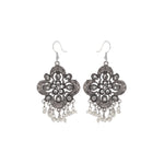 Load image into Gallery viewer, Abhinn Silver Oxidised Ethnic Floral Design Pendant Set For Women

