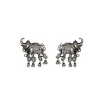 Load image into Gallery viewer, Abhinn Silver Oxidised Elephant Pendant Set With Silver Beads For Women
