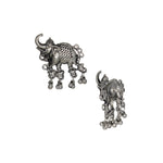 Load image into Gallery viewer, Abhinn Silver Oxidised Elephant Pendant Set With Silver Beads For Women
