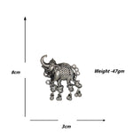Load image into Gallery viewer, Abhinn Silver Oxidised Elephant Pendant Set With Silver Beads For Women
