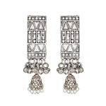 Load image into Gallery viewer, Abhinn Silver Oxidised Temple Design With Hanging Silver Beads Pendant Set For Women
