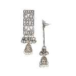 Load image into Gallery viewer, Abhinn Silver Oxidised Temple Design With Hanging Silver Beads Pendant Set For Women
