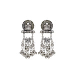 Load image into Gallery viewer, Abhinn Silver Oxidised Taj Mahal Pendant Set With Hanging Silver Beads For Women
