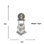 Load image into Gallery viewer, Abhinn Silver Oxidised Taj Mahal Pendant Set With Hanging Silver Beads For Women
