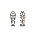 Load image into Gallery viewer, Abhinn Silver Oxidised Trishul Design With White CZ Stones Pendant Set For Women
