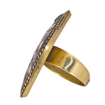 Load image into Gallery viewer, Abhinn Handmade Tibetan Gold Plated White Floral Adjustable Rings For Women
