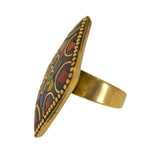 Load image into Gallery viewer, Abhinn Handmade Tibetan Gold Plated Multi Color Square Adjustable Ring For Women
