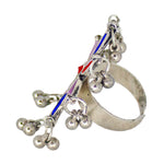 Load image into Gallery viewer, Abhinn Antique Silver Oxidised Floral Multi Color Glass Premium Rings For Women
