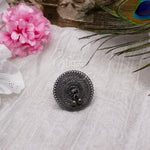 Load image into Gallery viewer, Abhinn Silver Oxidised Temple Design Ring With Ghungroo For Women
