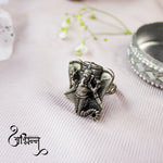 Load image into Gallery viewer, Abhinn Silver Replica Antique Ganesh Design Ring For Women
