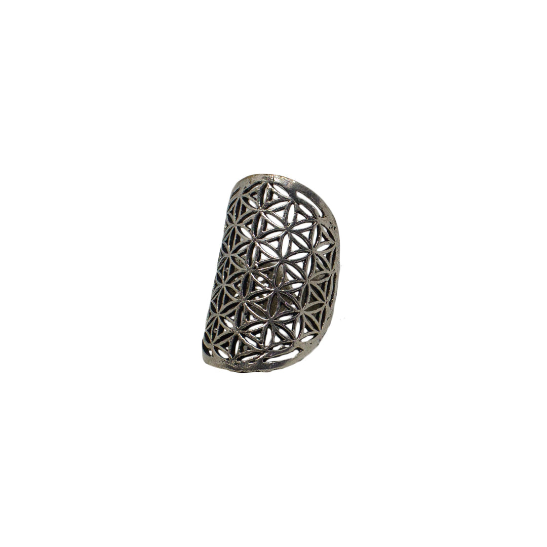 Antique Silver Oxidised Net Design Ring For Women
