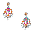 Load image into Gallery viewer, Abhinn Meenakari Silver Danglers Earrings (Multicolour)
