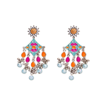 Load image into Gallery viewer, Abhinn Meenakari Silver Danglers Earrings (Multicolour)
