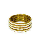 Load image into Gallery viewer, Abhinn Beautiful Golden Plated Bangles Set with Spiral Net Design For Women
