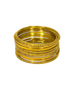 Load image into Gallery viewer, Beautiful Statement Golden Plated Designer Kundan Stone Bangles Set
