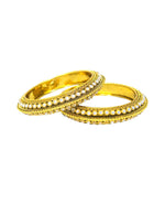 Load image into Gallery viewer, Golden Plated Designer Floral design Kundan Stone Bangles
