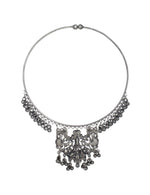 Load image into Gallery viewer, Black Oxidised Silver Goddess Lakshmi Hasli Necklace Sets for Women
